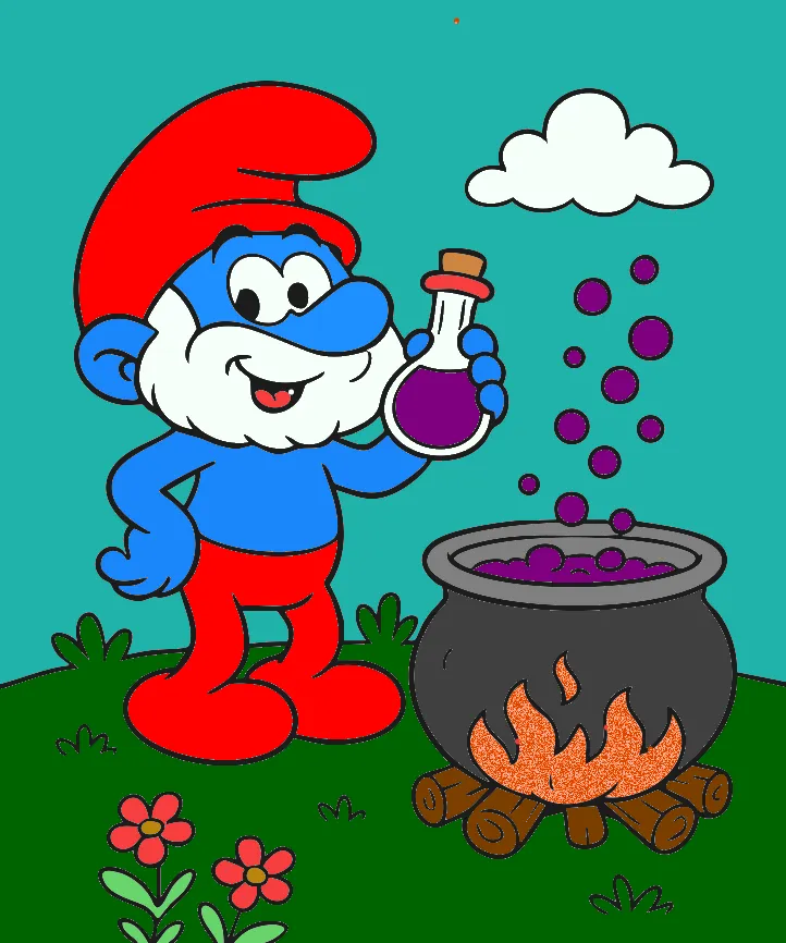 PAPAI SMURF – Desenho Colorido Online - Imagem Destacada