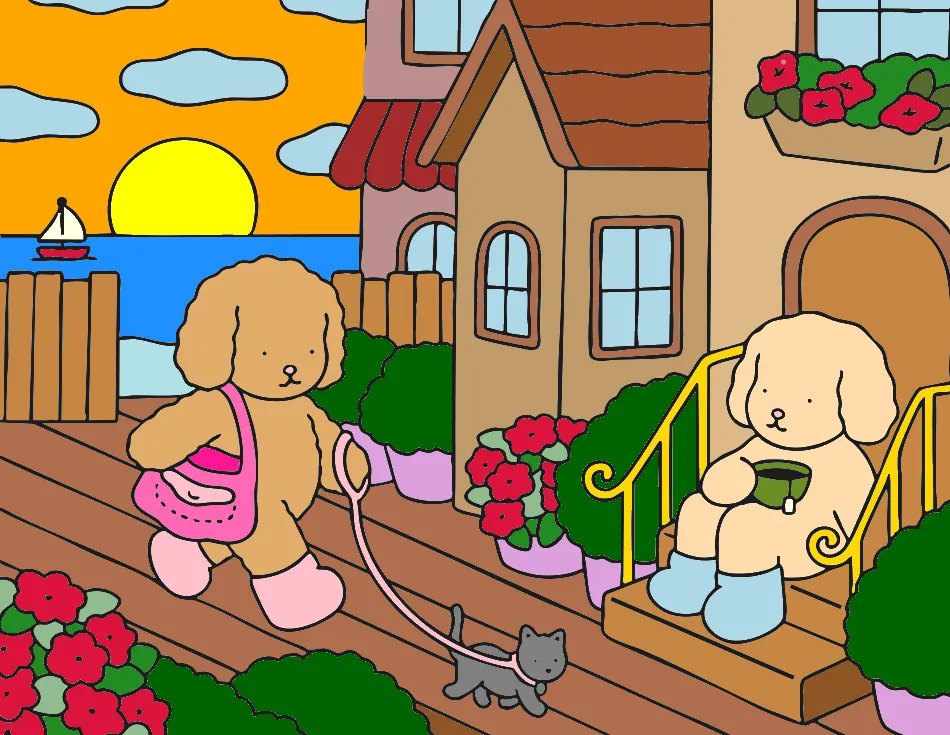 passeio com gatinho – Desenho Colorido Online - Imagem Destacada