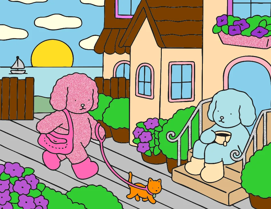 PASSEIO NA PRAIA – Desenho Colorido Online - Imagem Destacada