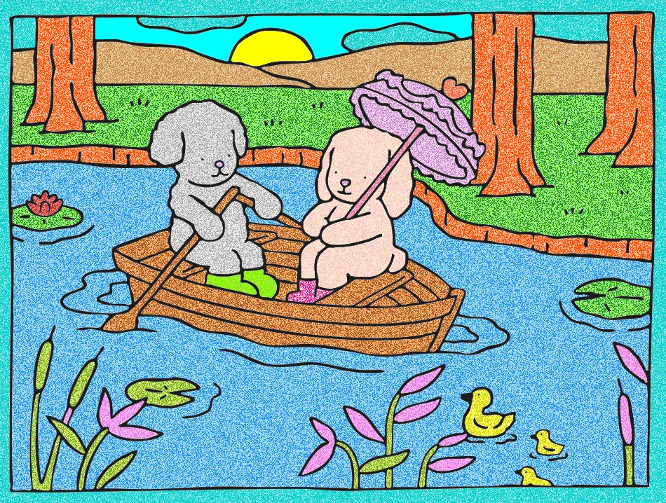 PASSEIO NO LAGO – Desenho Colorido Online - Imagem Destacada