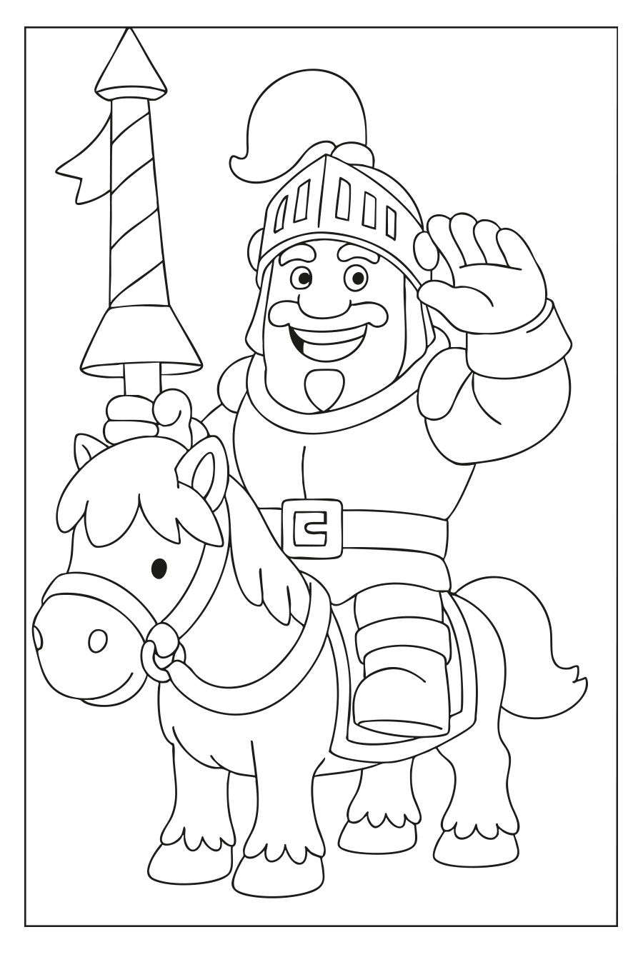 Desenho de Prepare a Carga! Pinte o Príncipe de Clash Royale para imprimir e colorir - PDF grátis para pessoas de todas as idades