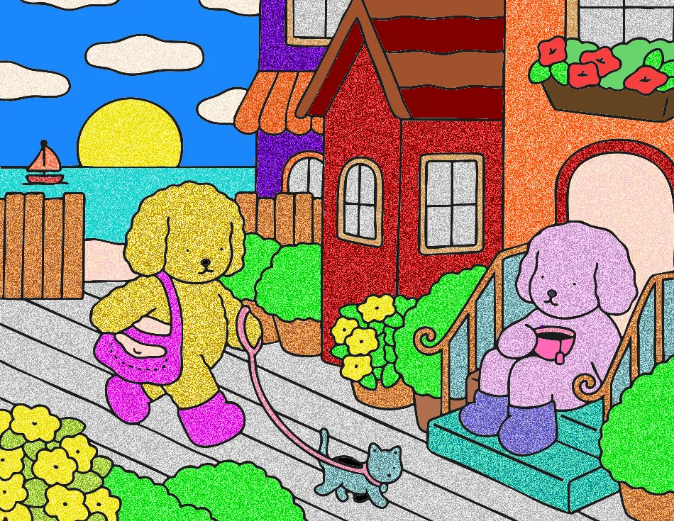 relaxando na beira mar – Desenho Colorido Online - Imagem Destacada