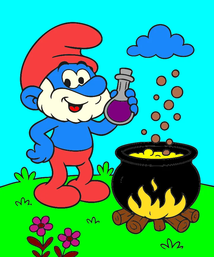 smurf alegre – Desenho Colorido Online - Imagem Destacada