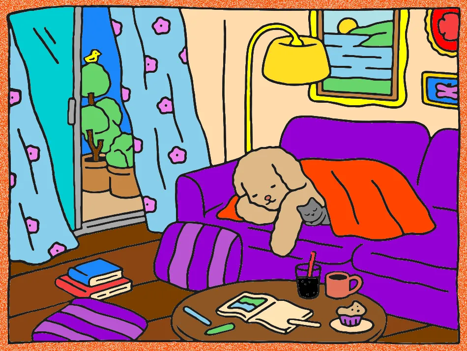 um belo cochilo – Desenho Colorido Online - Imagem Destacada