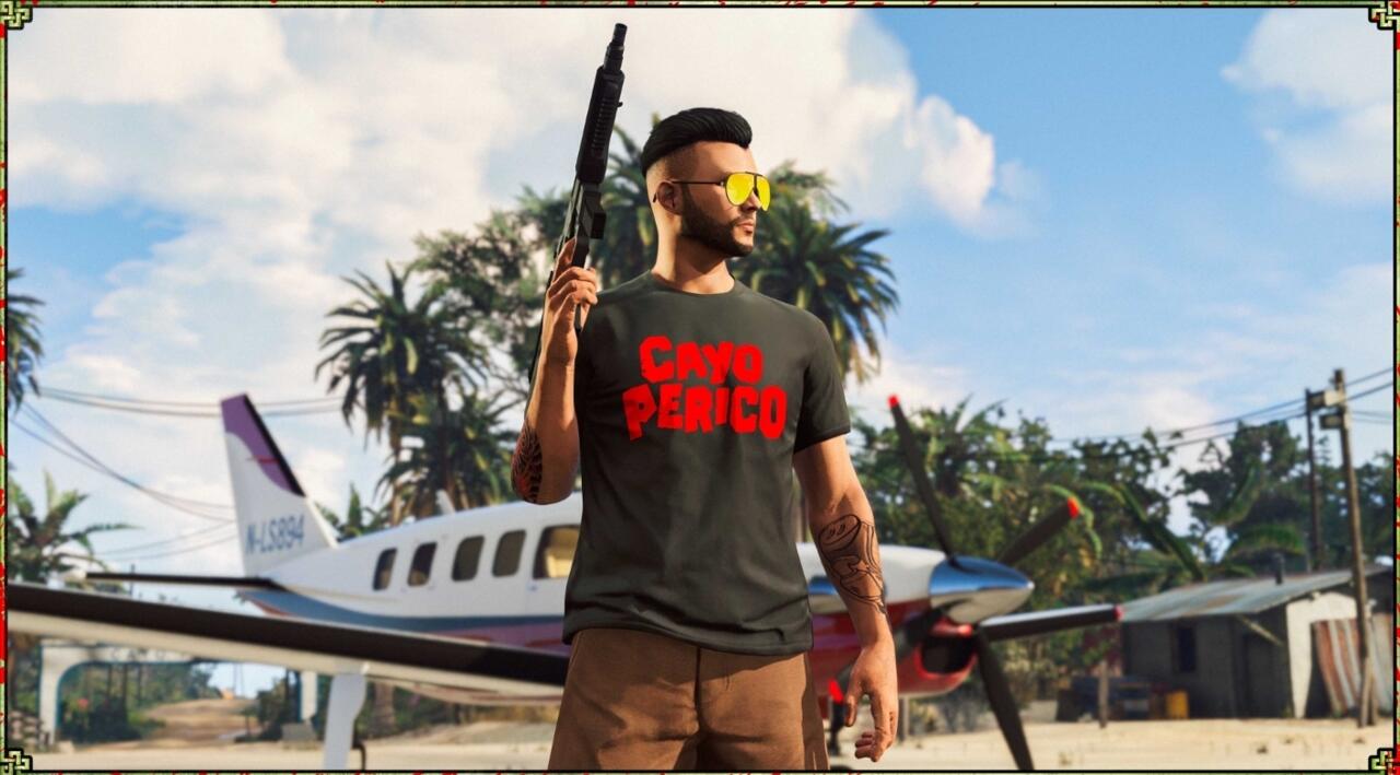 A camiseta I Survived Cayo Perico em GTA Online