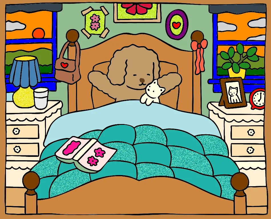 Aconchego – Desenho Colorido Online - Imagem Destacada