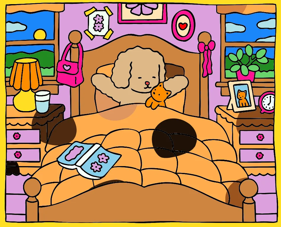 acordando tranquilamente – Desenho Colorido Online - Imagem Destacada