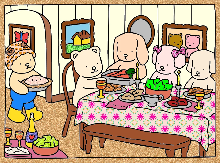 almoço de família – Desenho Colorido Online - Imagem Destacada