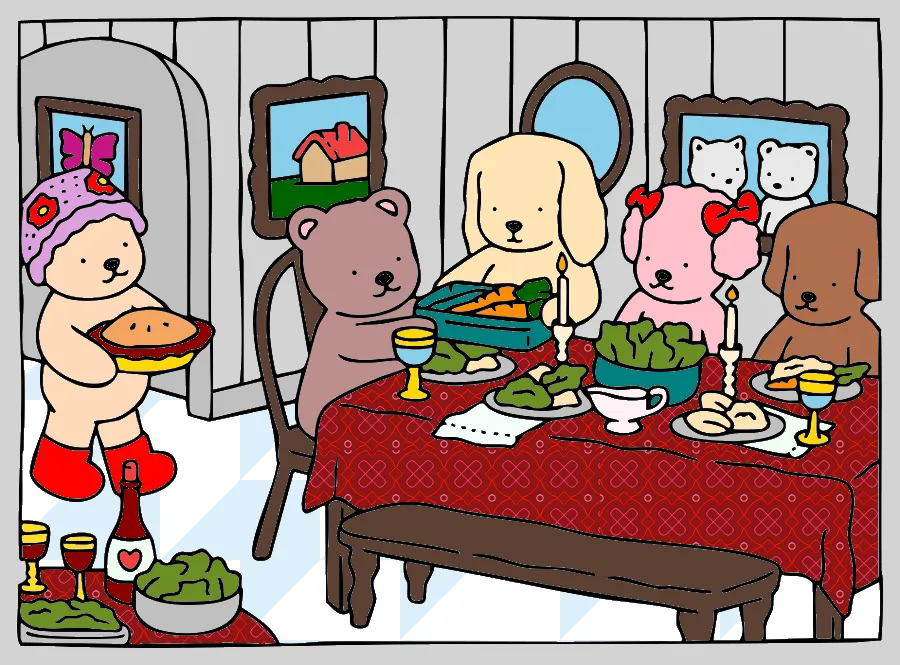 almoço em família – Desenho Colorido Online - Imagem Destacada