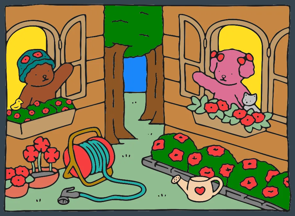 Amigos e Vizinhos de Condomíni – Desenho Colorido Online - Imagem Destacada