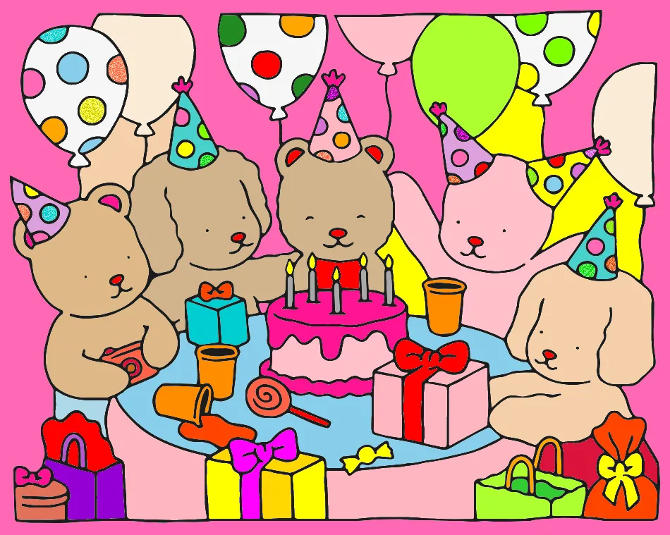 Aniversario supresa – Desenho Colorido Online - Imagem Destacada