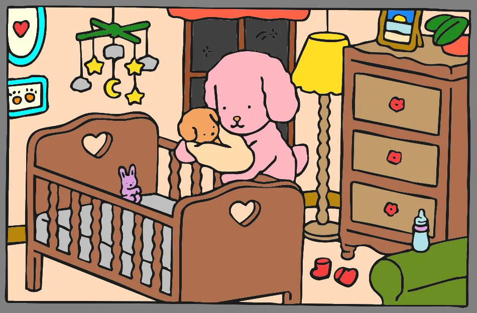 Babá Mais Carinhoso – Desenho Colorido Online - Imagem Destacada
