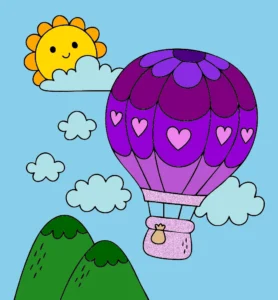 balão da ket dos rosa zum boom – Desenho Colorido Online