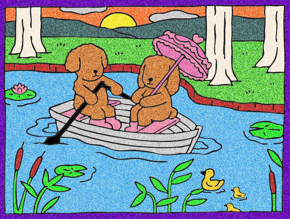 barco do amor cintilante – Desenho Colorido Online - Imagem Destacada