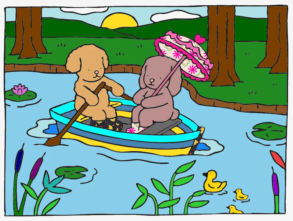barquinho do amor – Desenho Colorido Online - Imagem Destacada