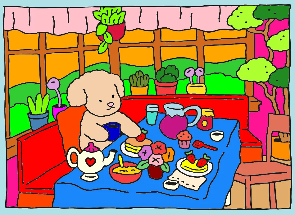 cafe da manha – Desenho Colorido Online - Imagem Destacada