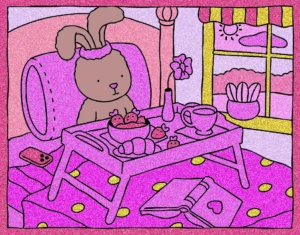 cafe da manha no mundo rosa – Desenho Colorido Online
