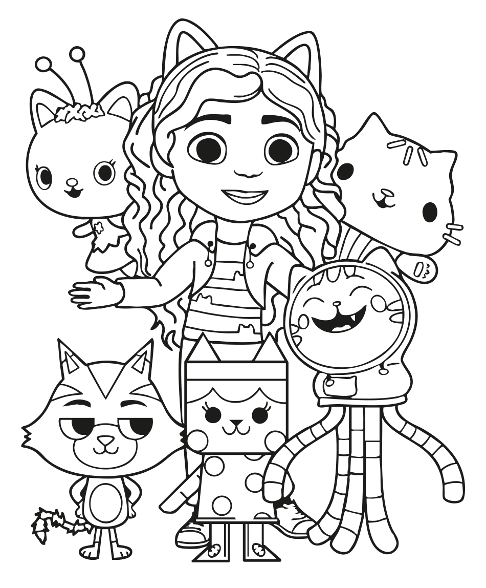 Desenho de A Casa Mágica da Gabby para Colorir: s para imprimir e colorir - PDF grátis para pessoas de todas as idades