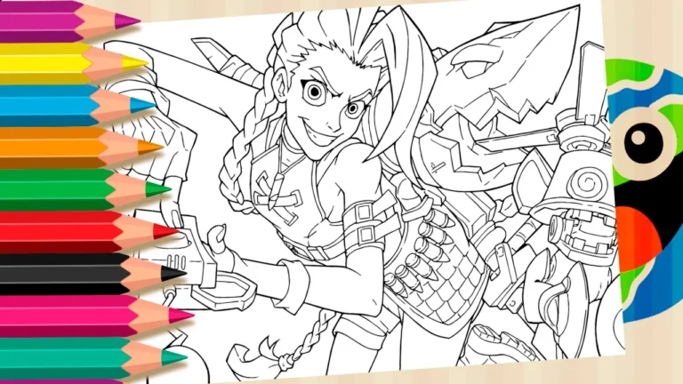 Desenho para colorir Liberte o Caos com Jinx de 2XKO: Desenho para Colorir Online!