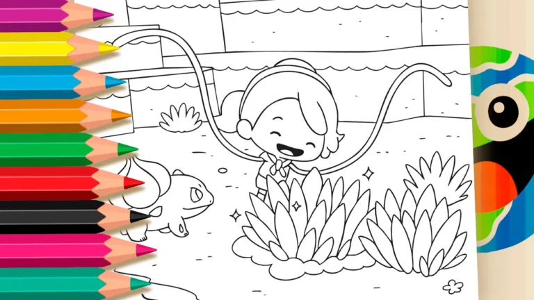 Desenho para colorir Bulbasaur em Pokopia: Desenho Mágico para Colorir e Imprimir