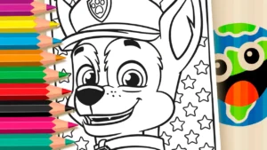 Desenho para colorir Desenho de Colorir do Chase da Patrulha Canina (Grátis para Imprimir)