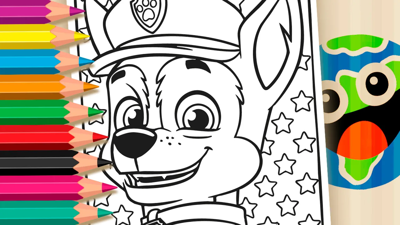 Desenho de Colorir do Chase da Patrulha Canina (Grátis para Imprimir)