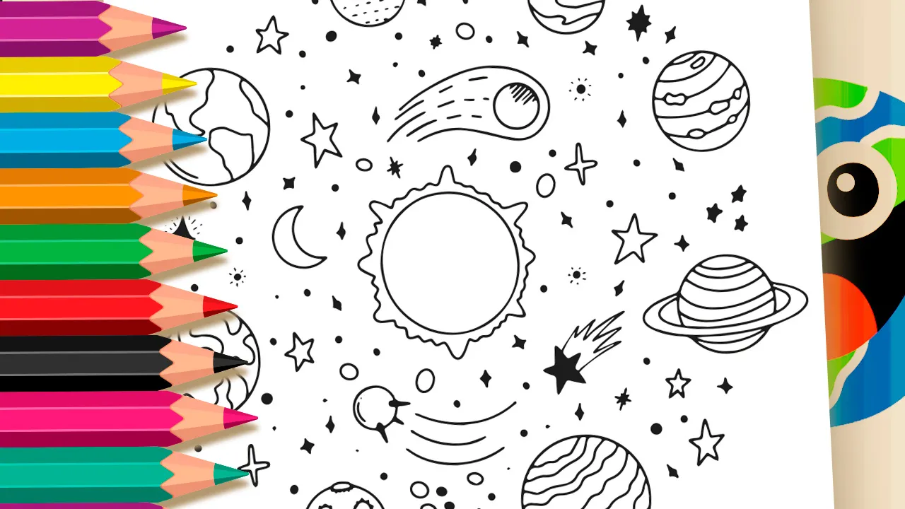 Desenho do Sistema Solar para Colorir Online e Imprimir | Grátis