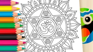 Desenho para colorir Página para Colorir Mandala Om | Grátis Online e para Imprimir