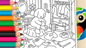 Desenho para colorir Desenho de Cachorrinho Desenho Kawaii para Colorir | Grátis & Online