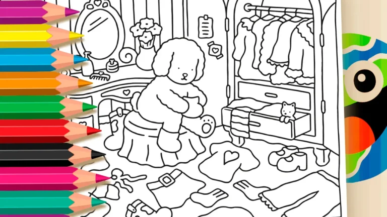 Desenho para colorir Desenho de Cachorrinho Desenho Kawaii para Colorir