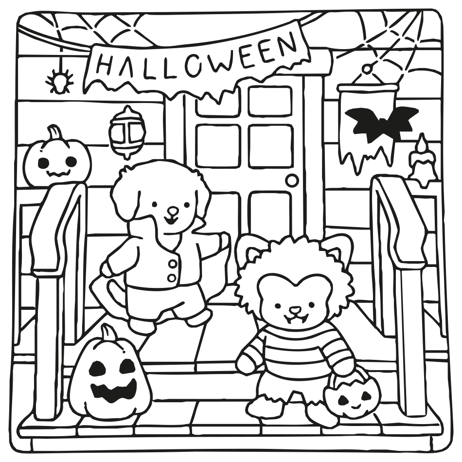 Desenho de Fofo de Halloween para Colorir para imprimir e colorir - PDF grátis para pessoas de todas as idades