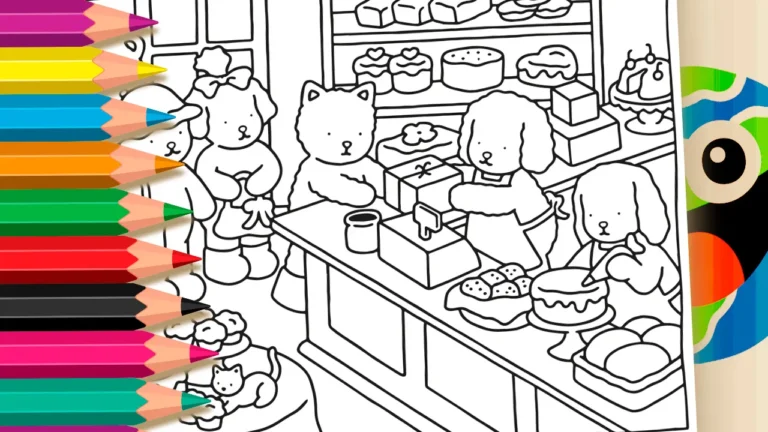 Desenho para colorir Desenho Kawaii Confeitaria para Colorir
