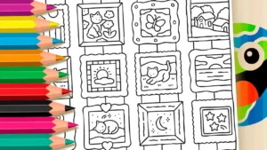 Desenho para colorir Desenho Kawaii Mural de Fotos para Colorir | Grátis & Imprimir