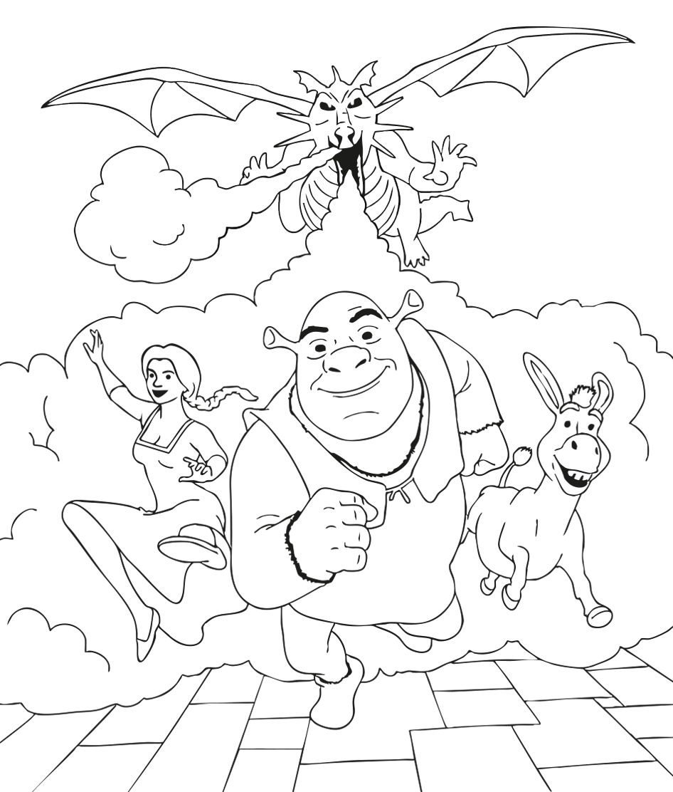 Desenho de Aventura do Shrek para Colorir para imprimir e colorir - PDF grátis para pessoas de todas as idades