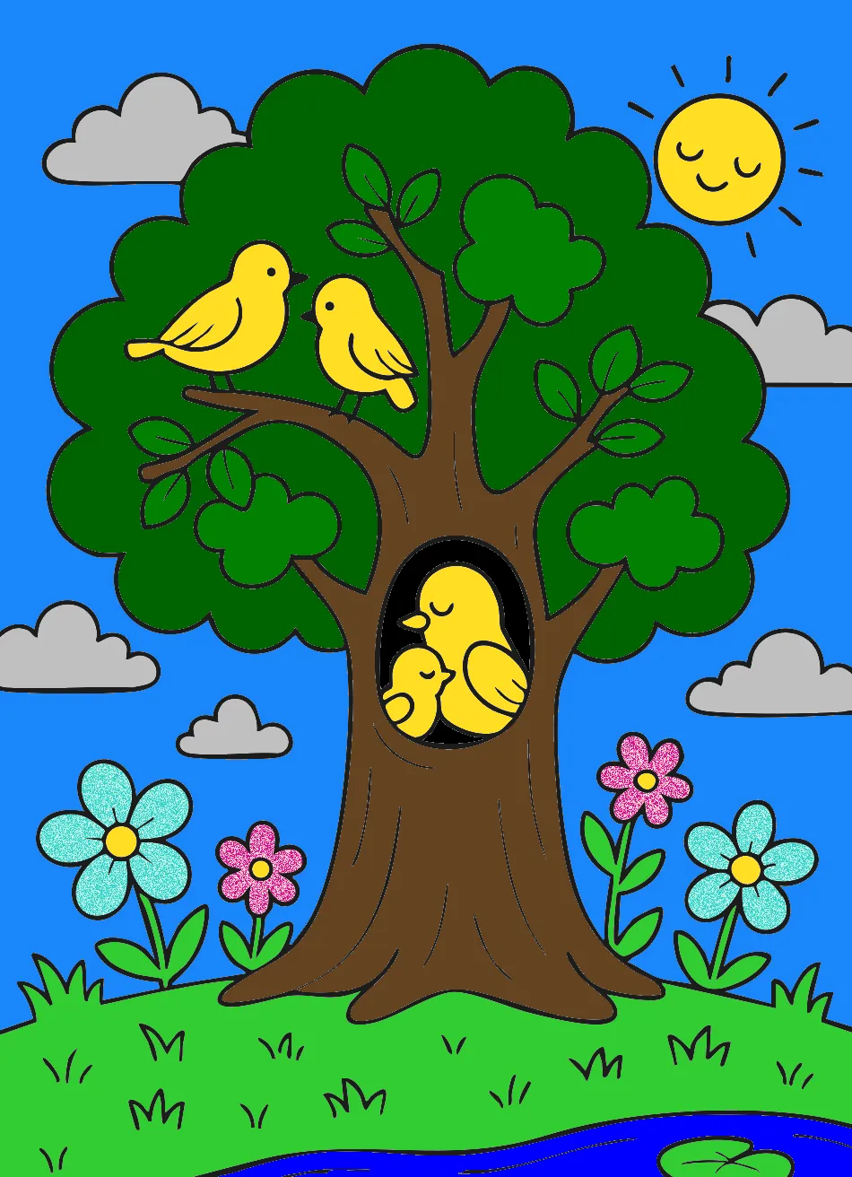 DIA CALMO – Desenho Colorido Online - Imagem Destacada