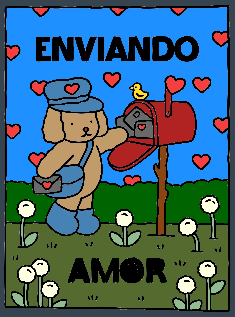 Enviando Amor – Desenho Colorido Online - Imagem Destacada