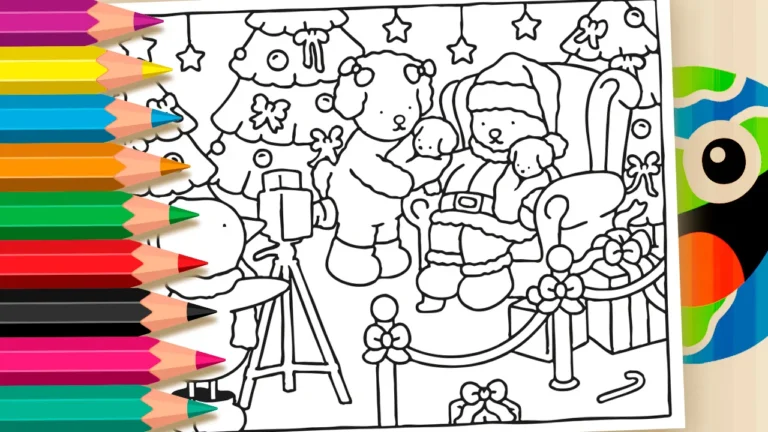 Desenho para colorir Foto de Natal Desenho Kawaii para Colorir