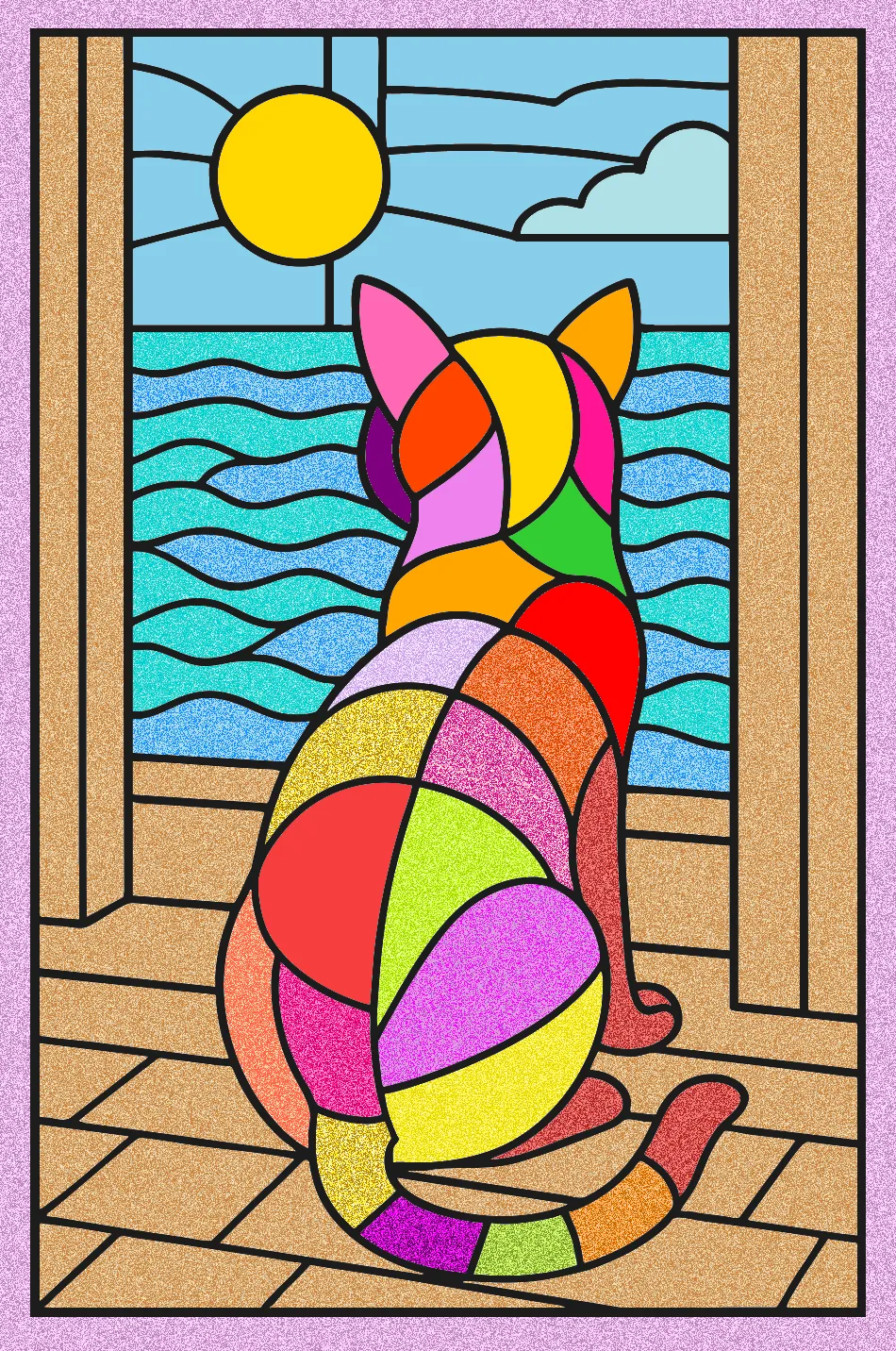 gato na janela – Desenho Colorido Online - Imagem Destacada