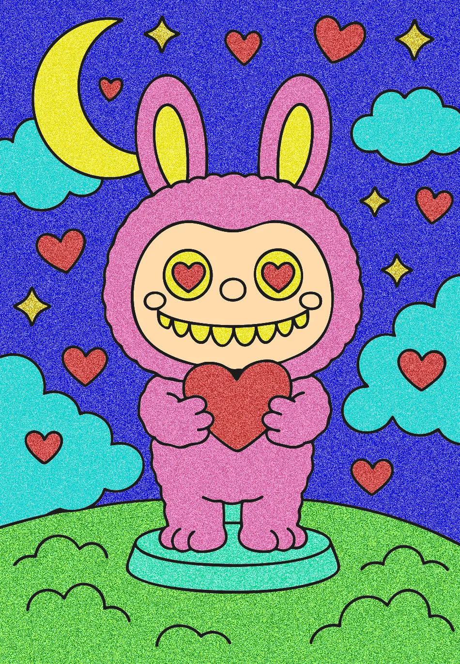 labubu amor – Desenho Colorido Online - Imagem Destacada