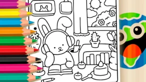 Desenho para colorir Coelho Lo-fi Para Colorir Online | MundoDosJogos.org