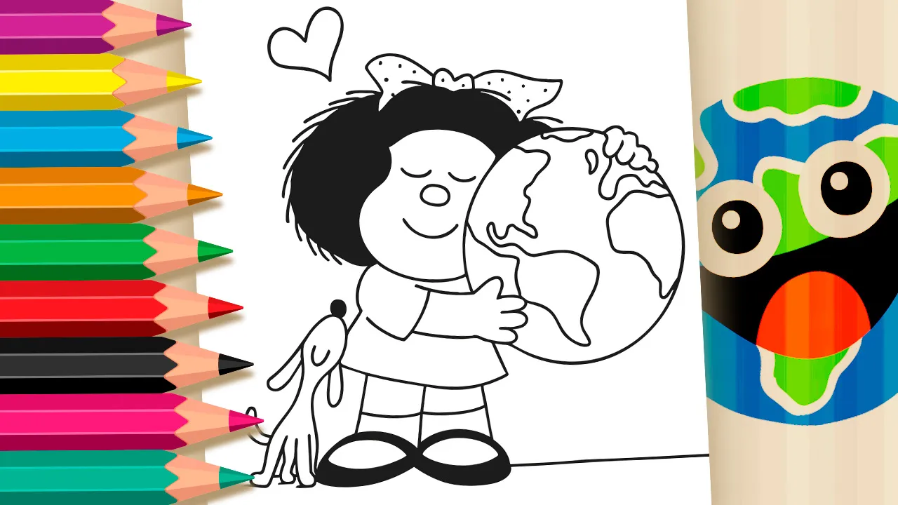 Mafalda para Colorir | Página Gratuita para Imprimir