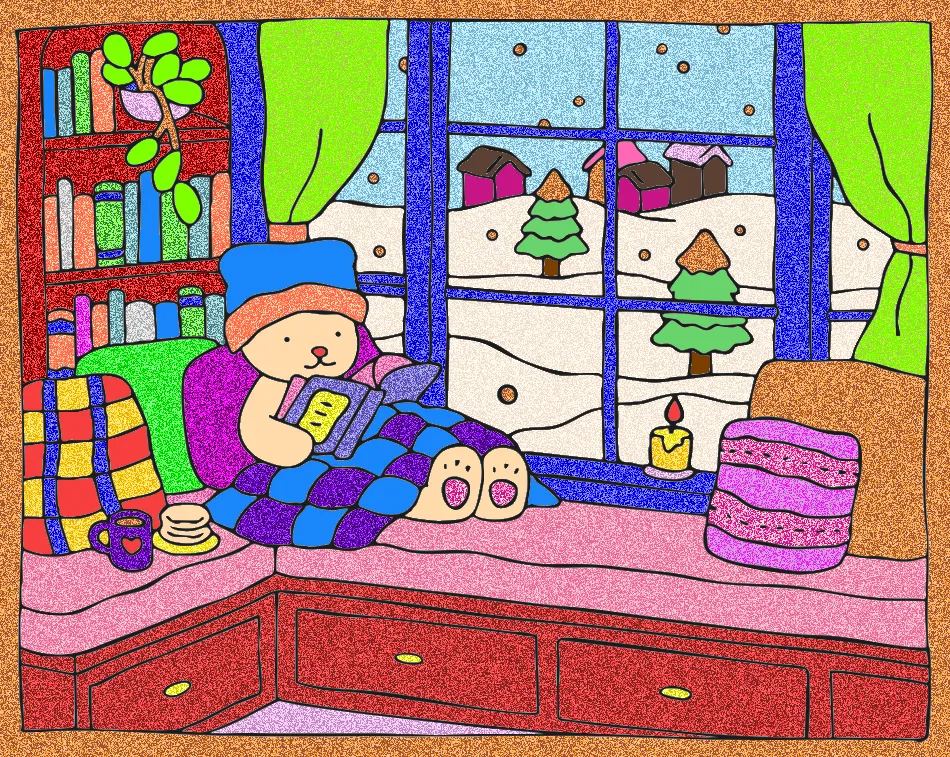 Meu refúgio de INVERNO – Desenho Colorido Online - Imagem Destacada