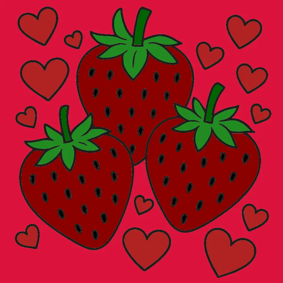 morango do amor – Desenho Colorido Online - Imagem Destacada