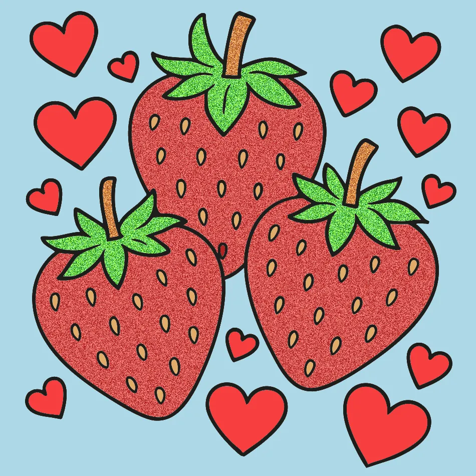 Morango do amor ❤️ – Desenho Colorido Online - Imagem Destacada