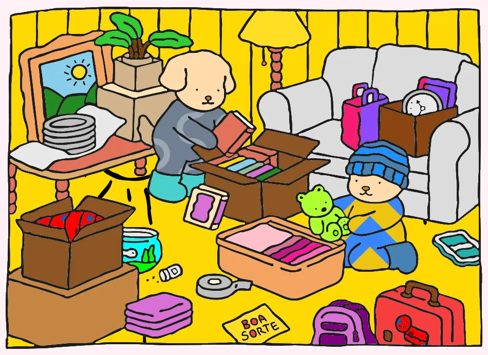 Mudança – Desenho Colorido Online - Imagem Destacada