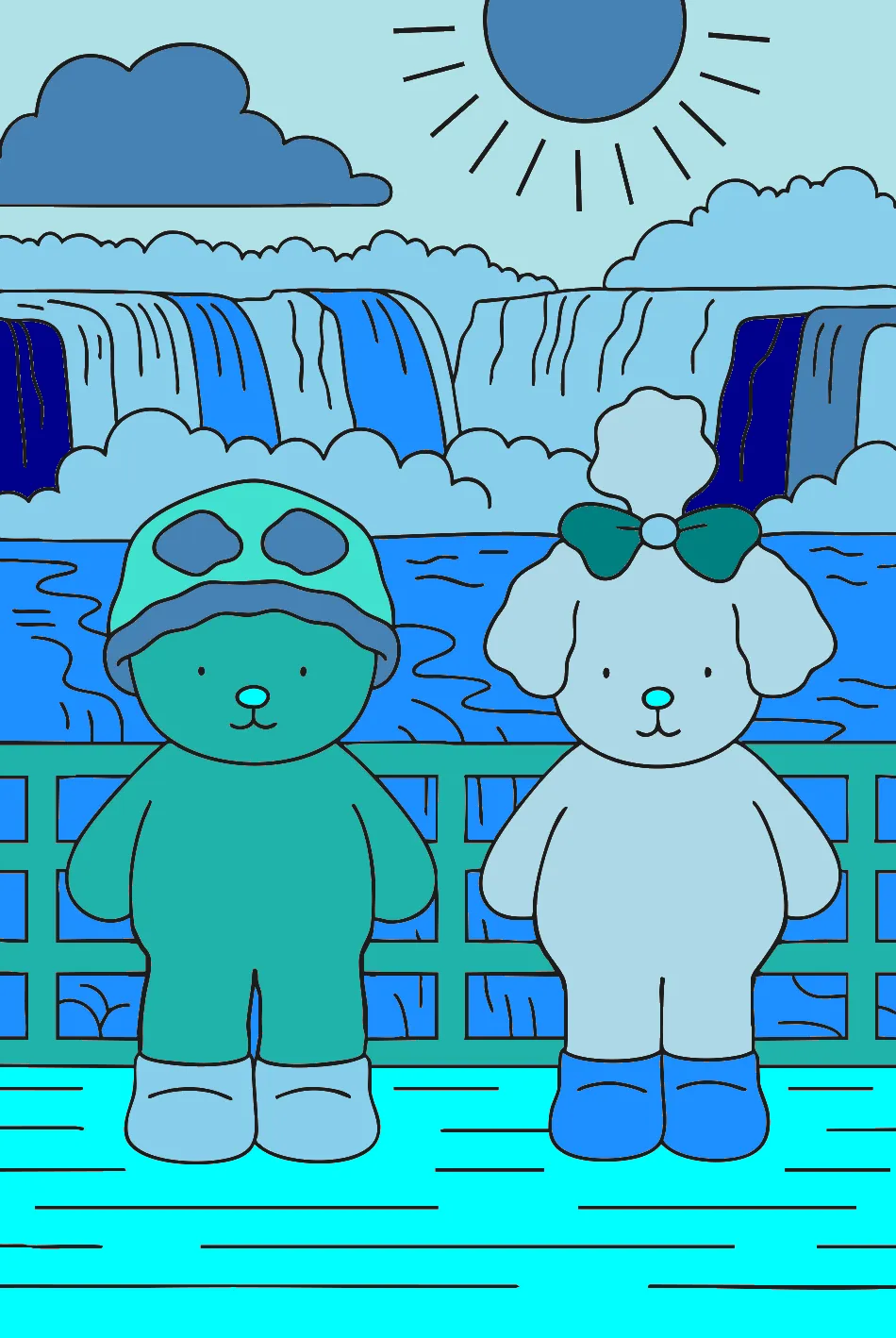 Na paleta azul 💙 – Desenho Colorido Online - Imagem Destacada