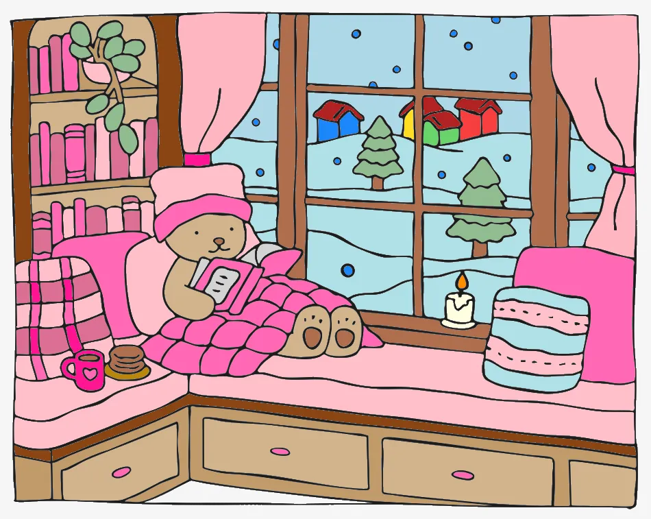 Neve Rosa – Desenho Colorido Online - Imagem Destacada