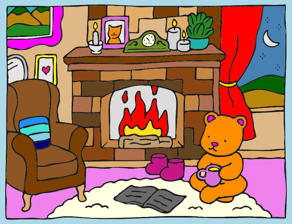noite quentinha – Desenho Colorido Online - Imagem Destacada