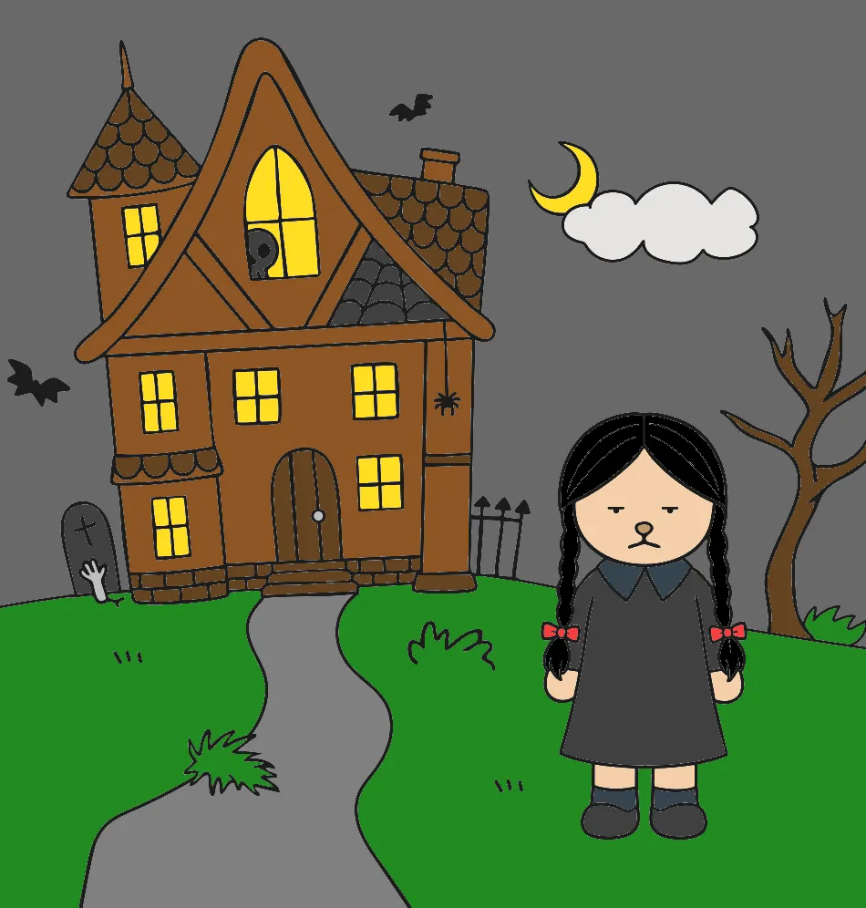 O Mundo de Wandinha – Desenho Colorido Online - Imagem Destacada