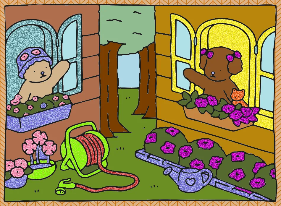 ola,ola,visinho! – Desenho Colorido Online - Imagem Destacada